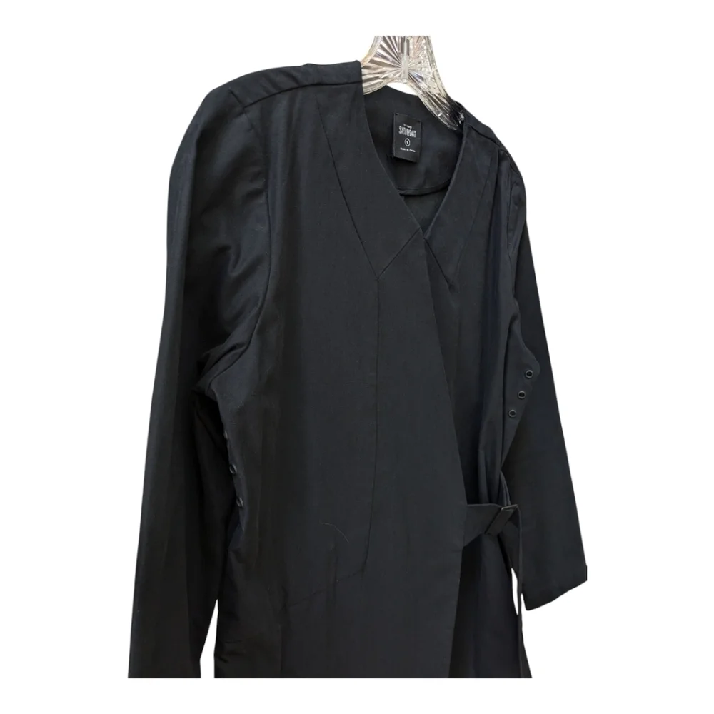 Kate Spade Saturday Black Trench Coat Wrap Professional Sz S
